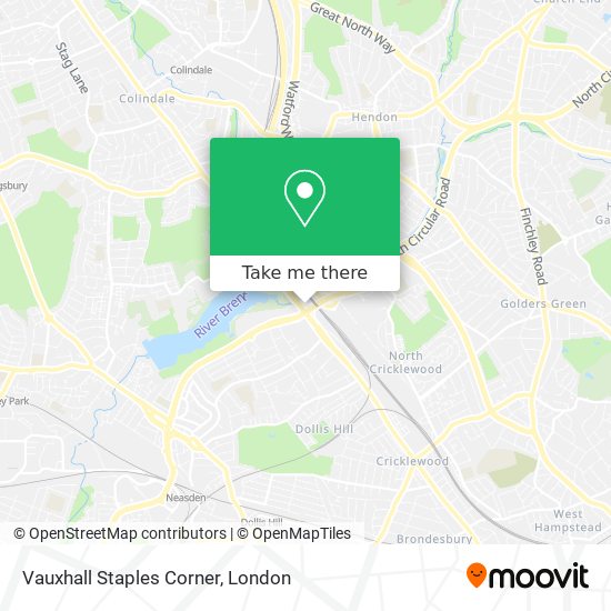 Vauxhall Staples Corner map
