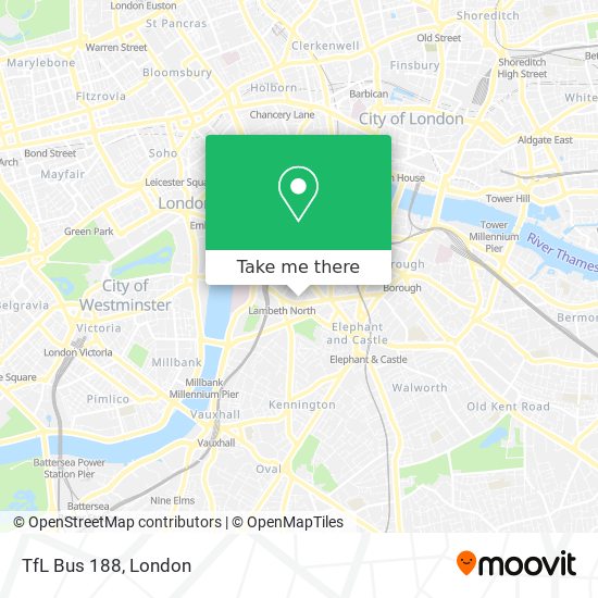 TfL Bus 188 map