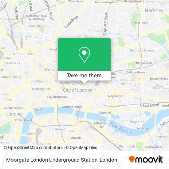 Moorgate London Underground Station map