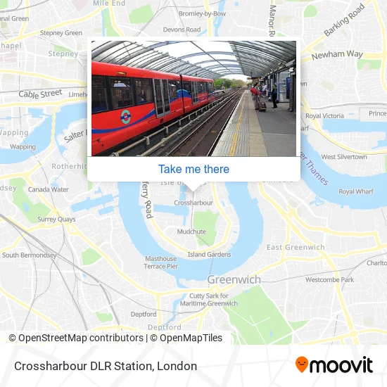 Crossharbour DLR Station map