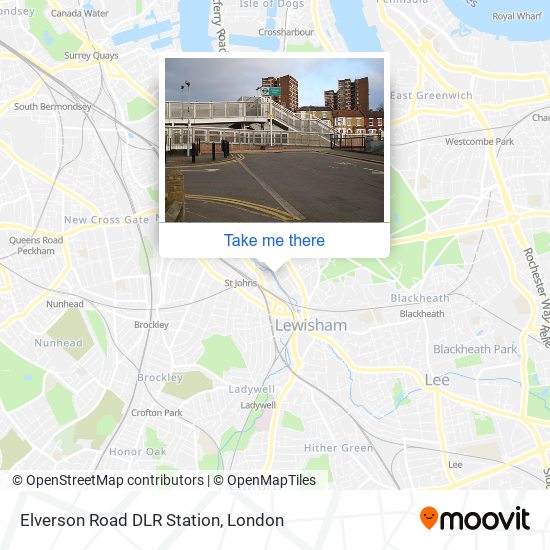 Elverson Road DLR Station map