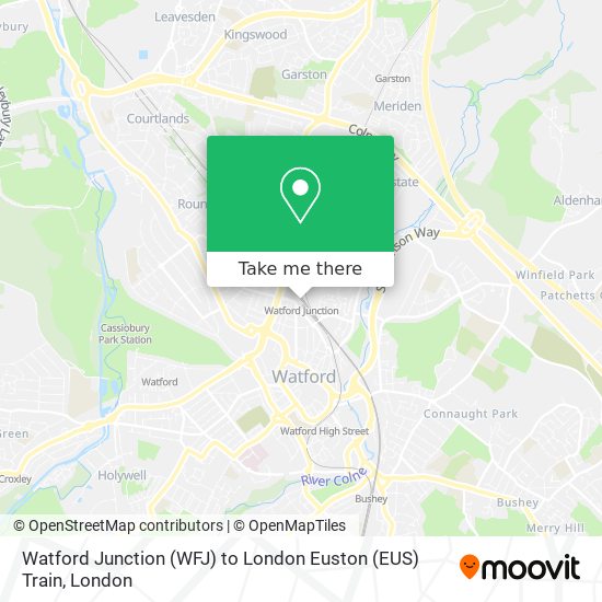 Watford Junction (WFJ) to London Euston (EUS) Train map