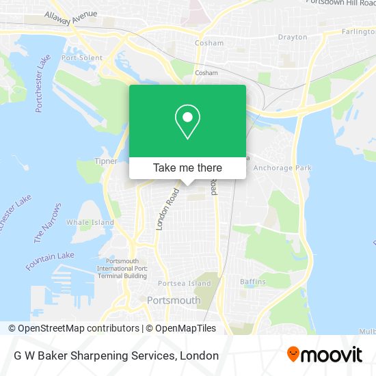 G W Baker Sharpening Services map