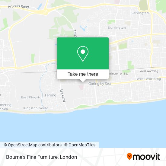 Bourne's Fine Furniture map