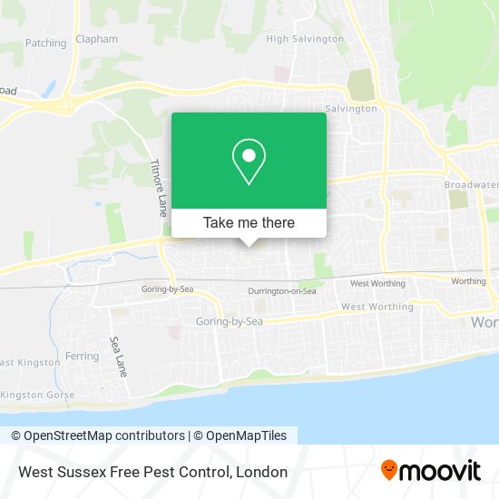 West Sussex Free Pest Control map
