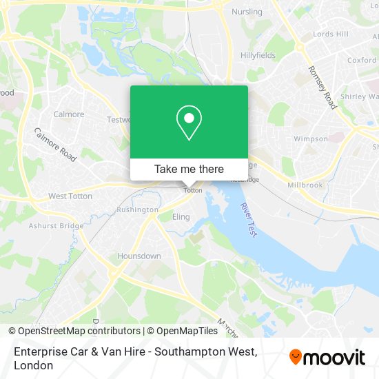 Enterprise Car & Van Hire - Southampton West map