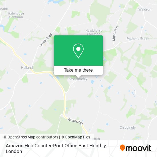 Amazon Hub Counter-Post Office East Hoathly map