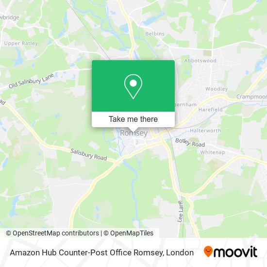 Amazon Hub Counter-Post Office Romsey map