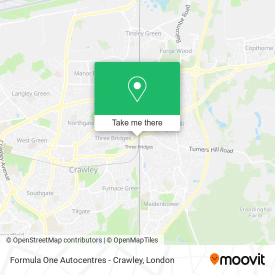Formula One Autocentres - Crawley map