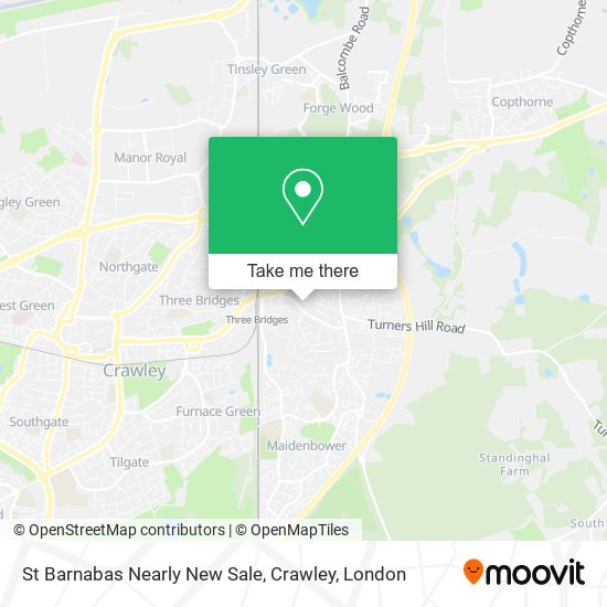 St Barnabas Nearly New Sale, Crawley map
