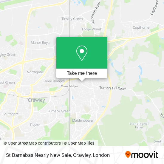 St Barnabas Nearly New Sale, Crawley map