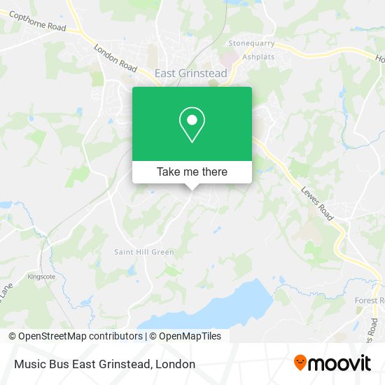 Music Bus East Grinstead map