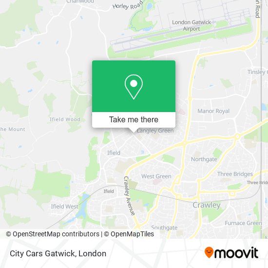 City Cars Gatwick map
