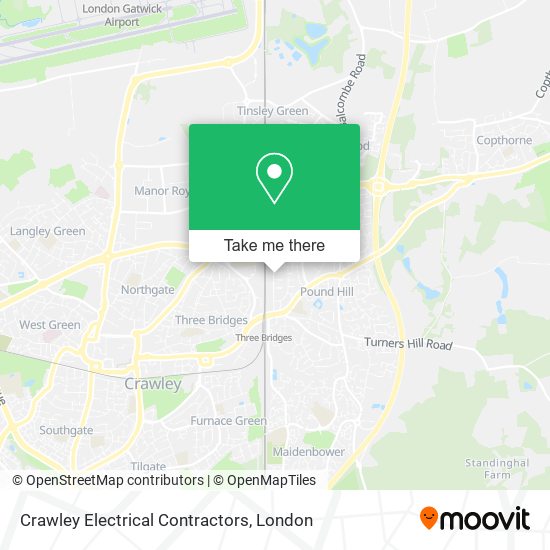 Crawley Electrical Contractors map