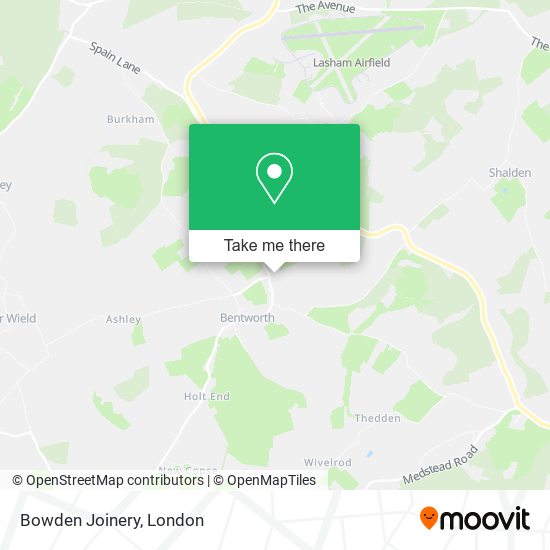 Bowden Joinery map