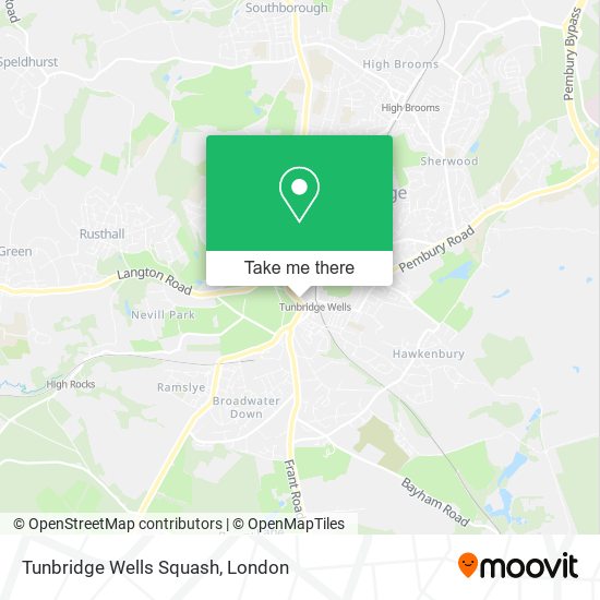 Tunbridge Wells Squash map