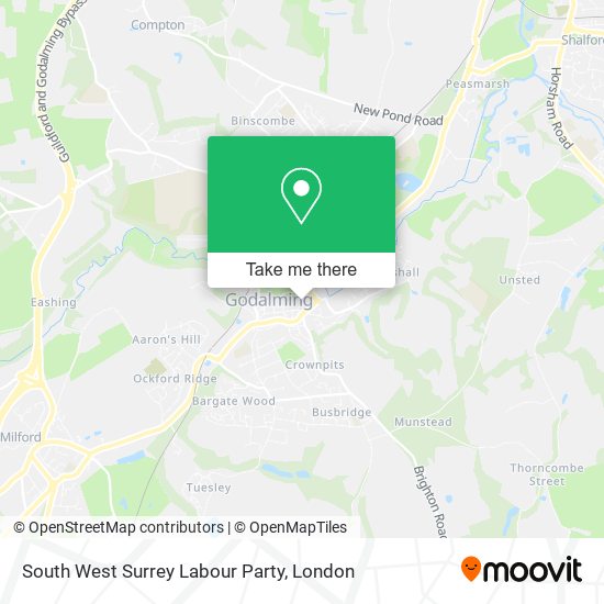 South West Surrey Labour Party map