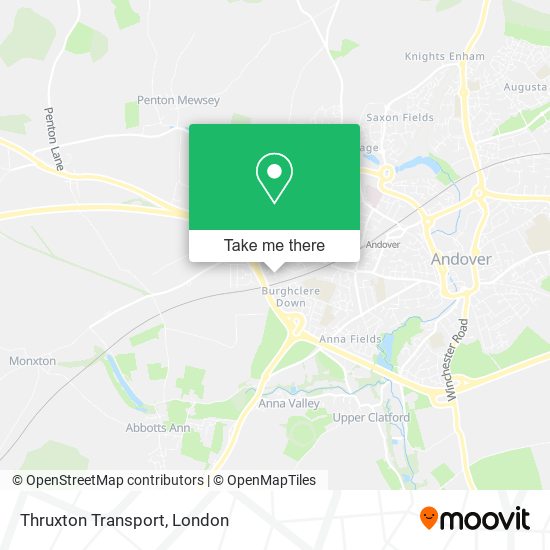Thruxton Transport map