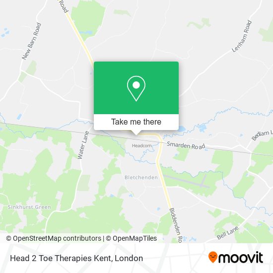 Head 2 Toe Therapies Kent map