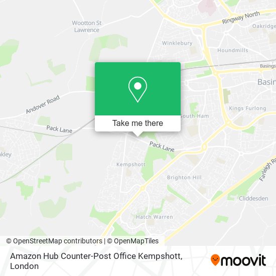 Amazon Hub Counter-Post Office Kempshott map