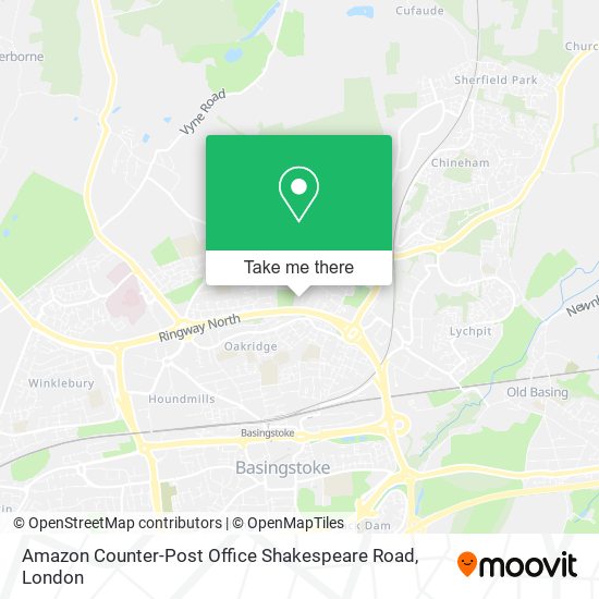 Amazon Counter-Post Office Shakespeare Road map