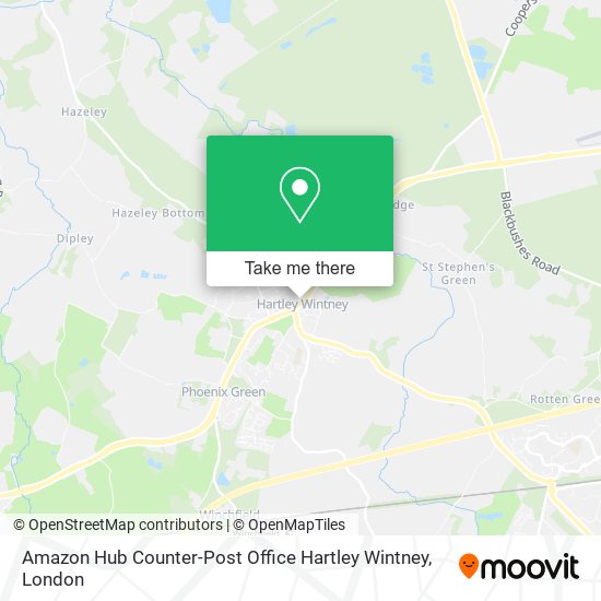 Amazon Hub Counter-Post Office Hartley Wintney map