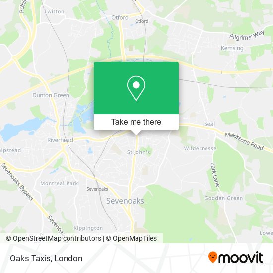 Oaks Taxis map