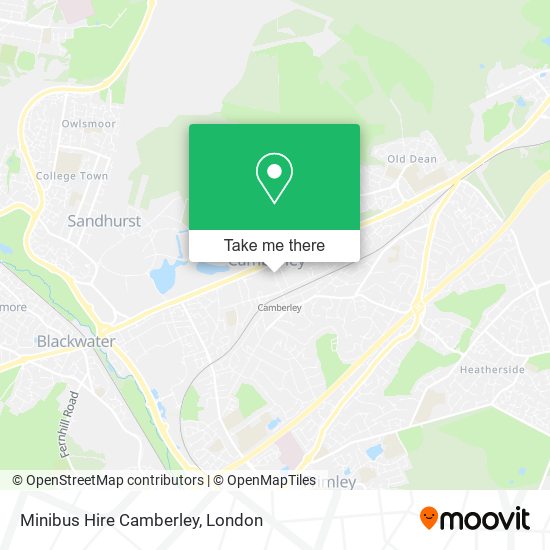 Minibus Hire Camberley map