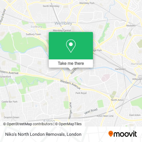 Niko's North London Removals map