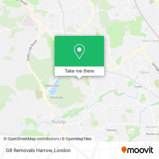 GB Removals Harrow map