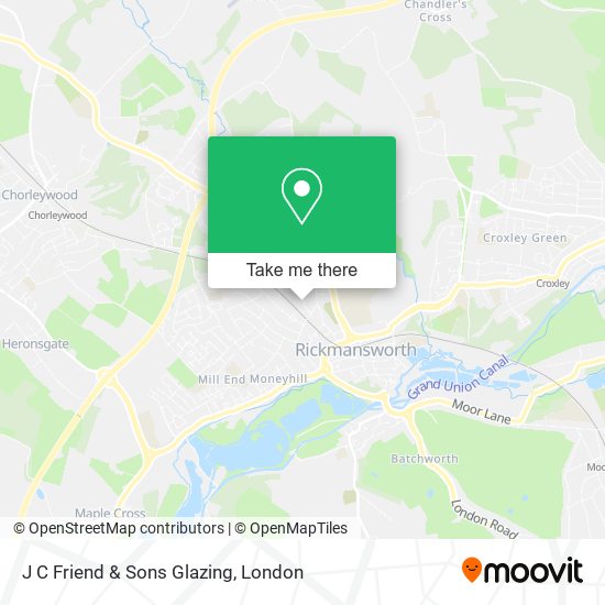 J C Friend & Sons Glazing map