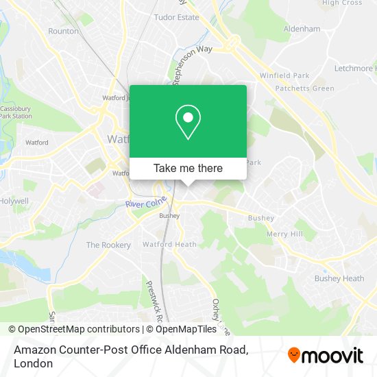 Amazon Counter-Post Office Aldenham Road map