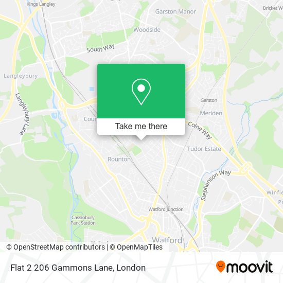 Flat 2 206 Gammons Lane map