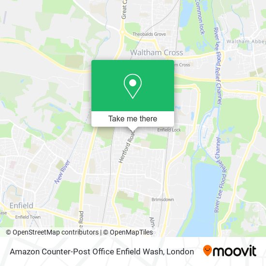 Amazon Counter-Post Office Enfield Wash map