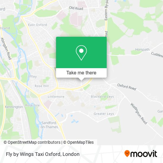 Fly by Wings Taxi Oxford map