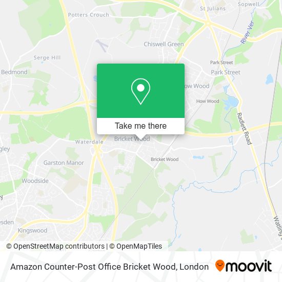 Amazon Counter-Post Office Bricket Wood map