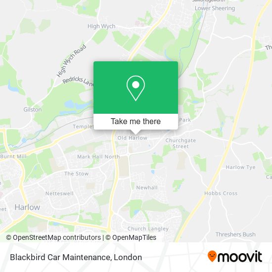 Blackbird Car Maintenance map