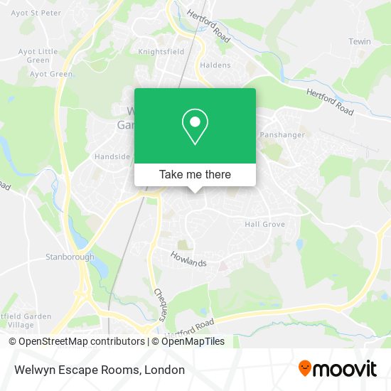 Welwyn Escape Rooms map