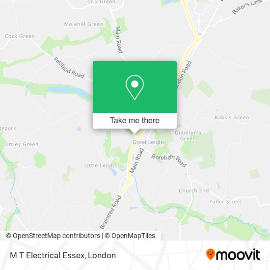 M T Electrical Essex map