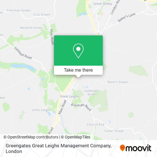 Greengates Great Leighs Management Company map