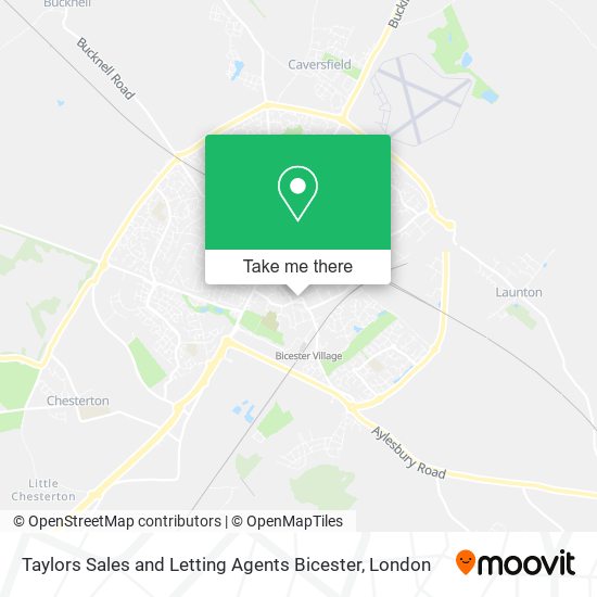 Taylors Sales and Letting Agents Bicester map