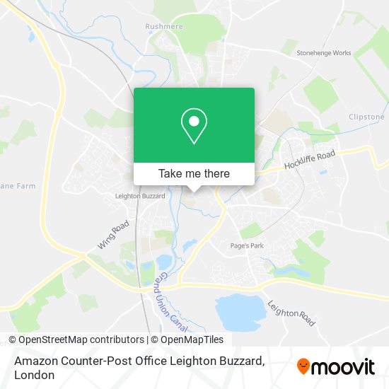 Amazon Counter-Post Office Leighton Buzzard map