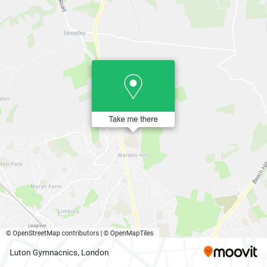 Luton Gymnacnics map