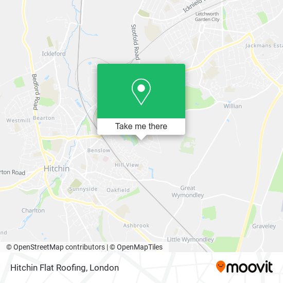 Hitchin Flat Roofing map