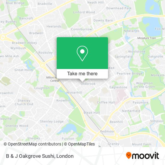 B & J Oakgrove Sushi map