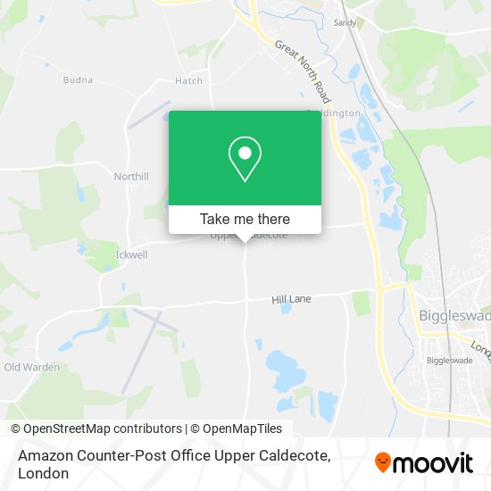 Amazon Counter-Post Office Upper Caldecote map