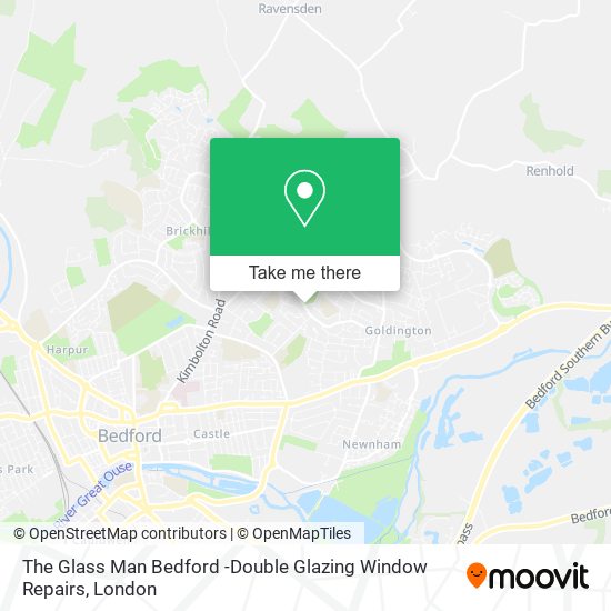 The Glass Man Bedford -Double Glazing Window Repairs map