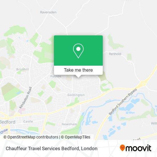 Chauffeur Travel Services Bedford map