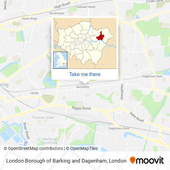 London Borough of Barking and Dagenham map