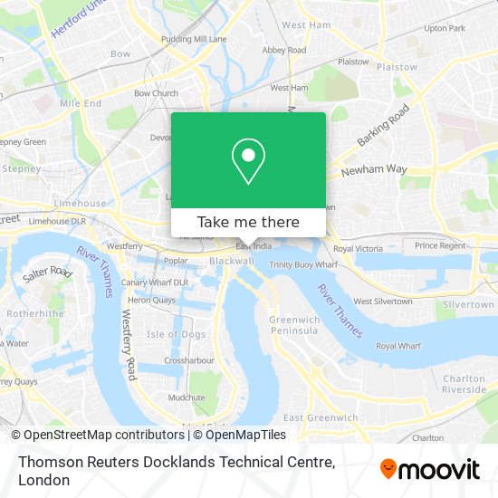 Thomson Reuters Docklands Technical Centre map